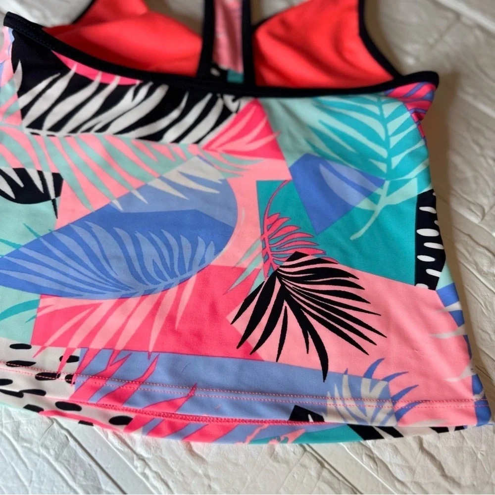 Gerry Sz 10 Girls Colorful Tropical Print Bikini Set
